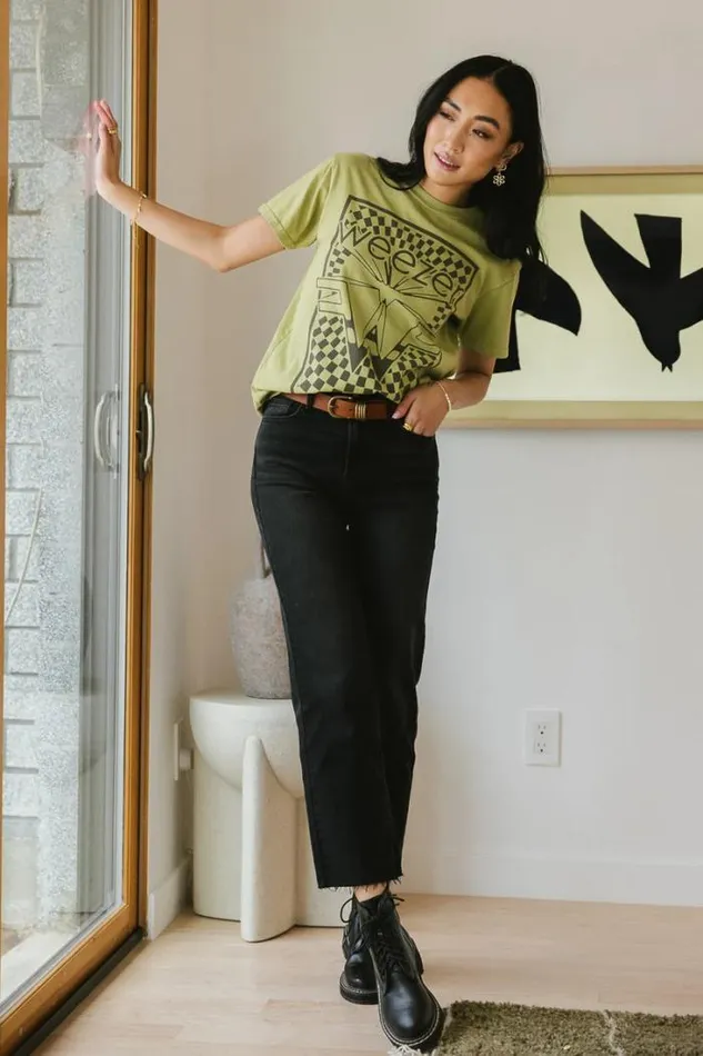Bohme Tops Weezer Graphic Tee 8211 FINAL SALE Green 8211 Women Bohme Tops Weezer Graphic Tee 8211 FINAL SALE Green 8211 Women