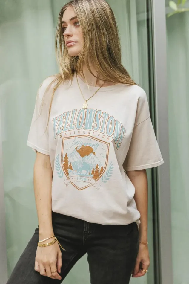 Bohme Tops Yellowstone 1998 Graphic Tee 8211 FINAL SALE Natural 8211 Women