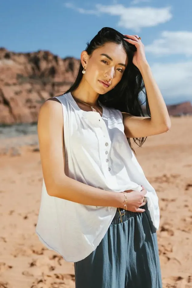 Bohme Tops Zaylee Tank In White White 8211 Women Bohme Tops Zaylee Tank In White White 8211 Women