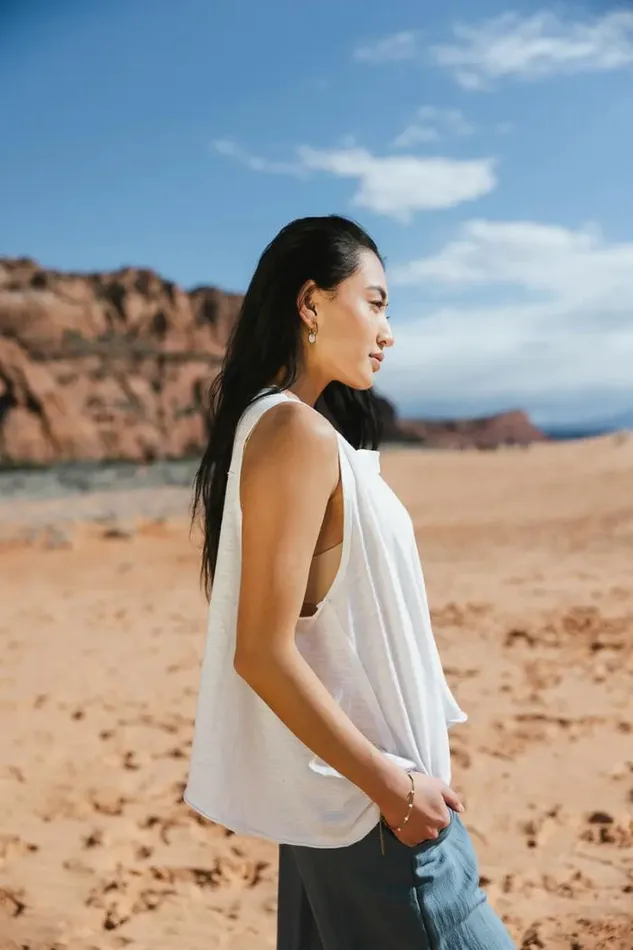 Bohme Tops Zaylee Tank In White White 8211 Women Bohme Tops Zaylee Tank In White White 8211 Women