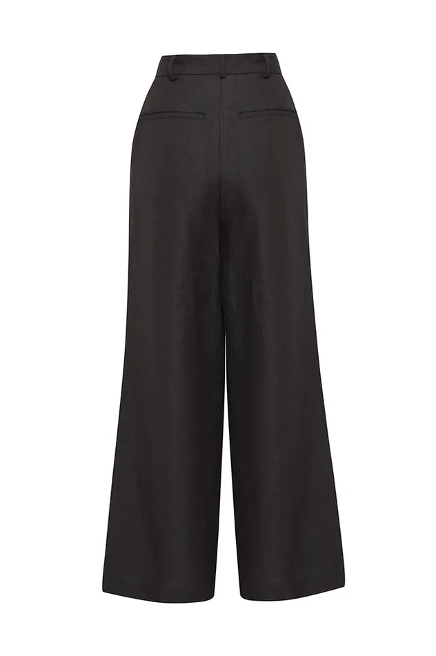 BONDI BORN Matching Separates Komodo Organic Linen Trouser 8211 Black 8211 Women