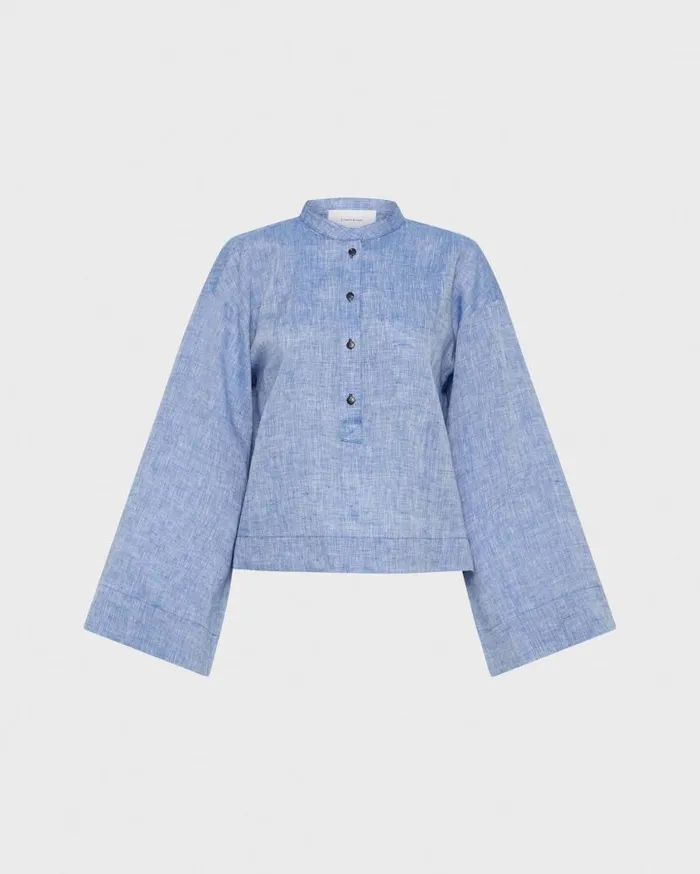 BONDI BORN Matching Separates Leiden Relaxed Sleeve Top 8211 Denim 8211 Women
