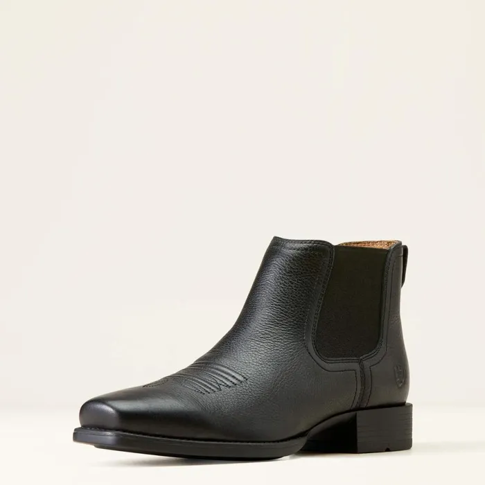 Booker Ultra Square Toe Western Boot Black Deertan Men Ariat Western Boots