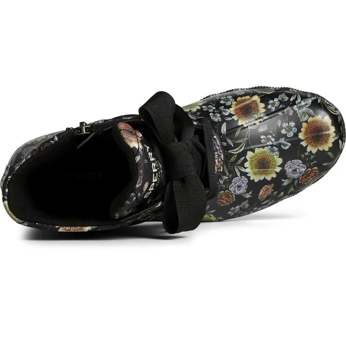 Boots Women Sperry Saltwater Floral Duck Boot Black Boots Women Sperry Saltwater Floral Duck Boot Black