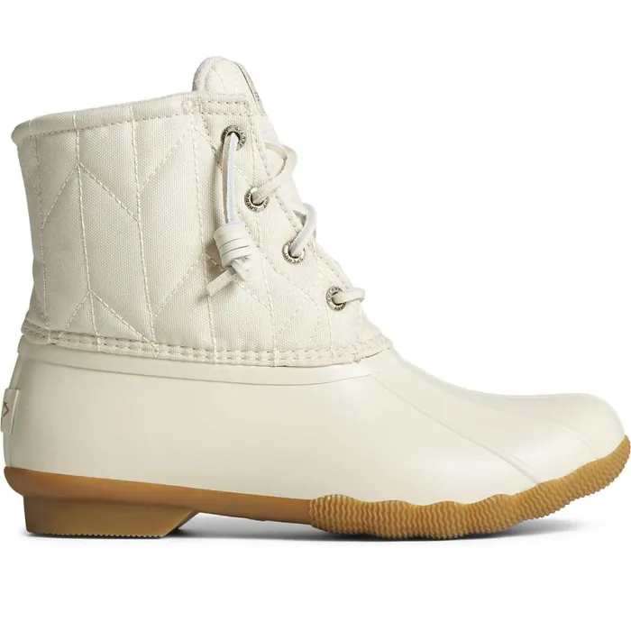 Boots Women Sperry SeaCycled Saltwater Nylon Duck Boot Ivory