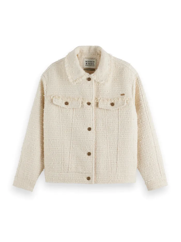 BOUCLE TWEED TRUCKER JACKET Soft Ice Women Scotch and Soda Jackets and Coats