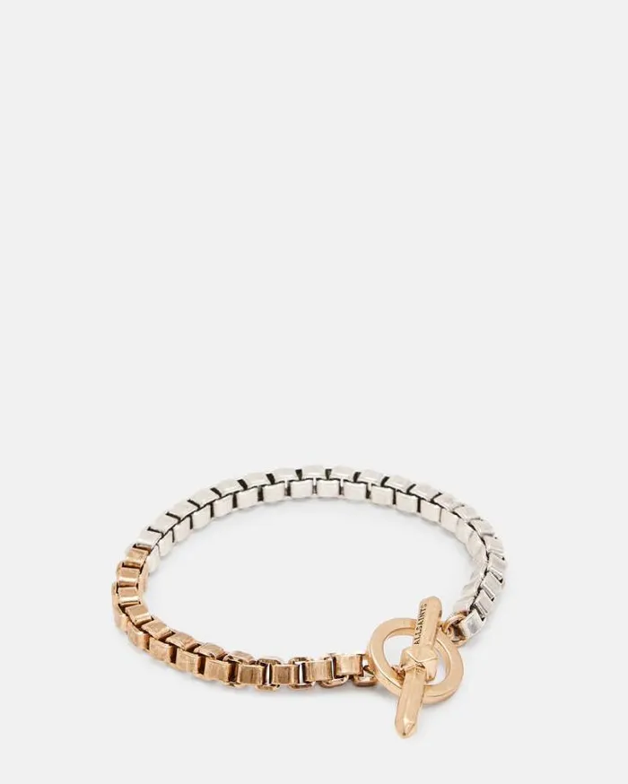 Box Chain Two Tone Bracelet Warm Brasssilver Women AllSaints Jewelry
