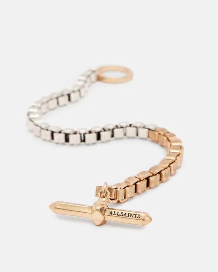 Box Chain Two Tone Bracelet Warm Brasssilver Women AllSaints Jewelry