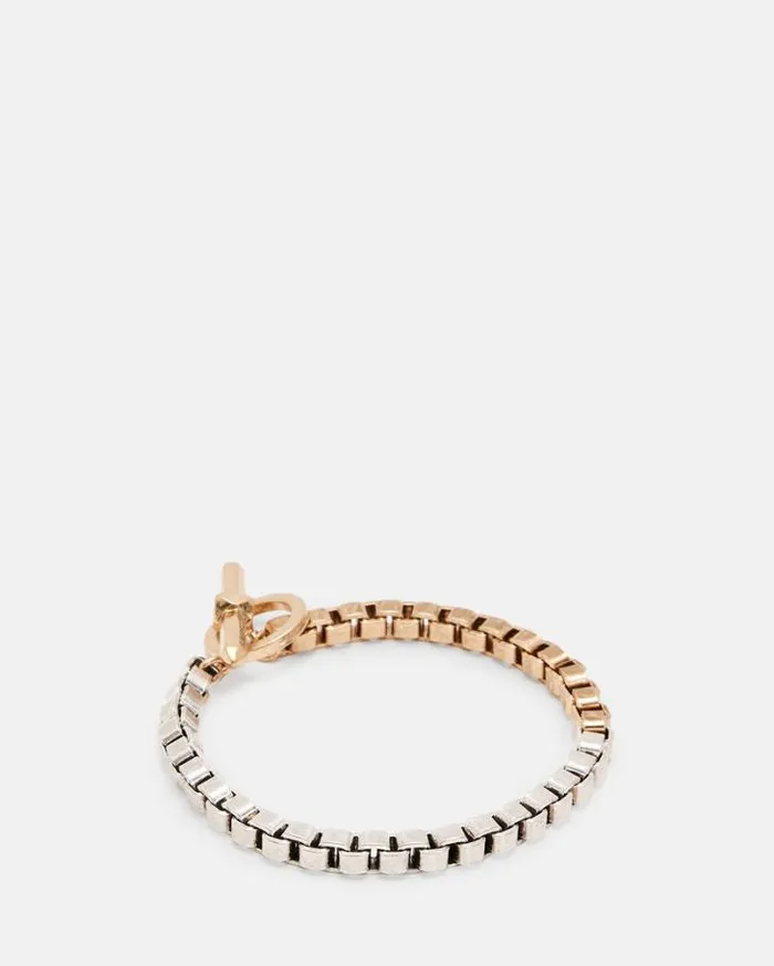 Box Chain Two Tone Bracelet Warm Brasssilver Women AllSaints Jewelry