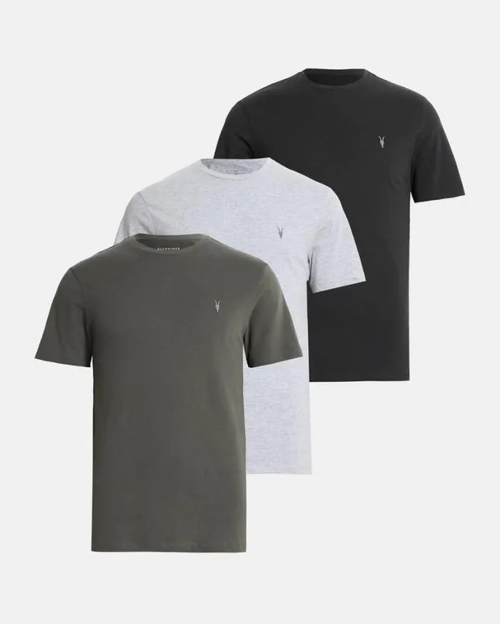 Brace Brushed Cotton TShirts 3 Pack Grngry Mrljt Blk Men AllSaints TShirts
