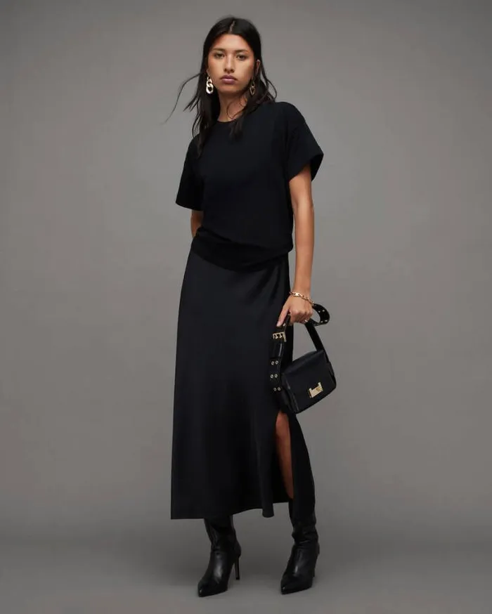 Briar Crew Neck Short Sleeve TShirt Black Women AllSaints Tops and Shirts