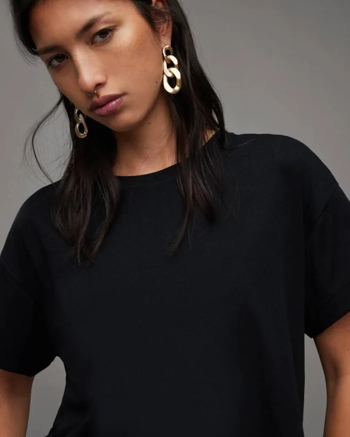 Briar Crew Neck Short Sleeve TShirt Black Women AllSaints Tops and Shirts
