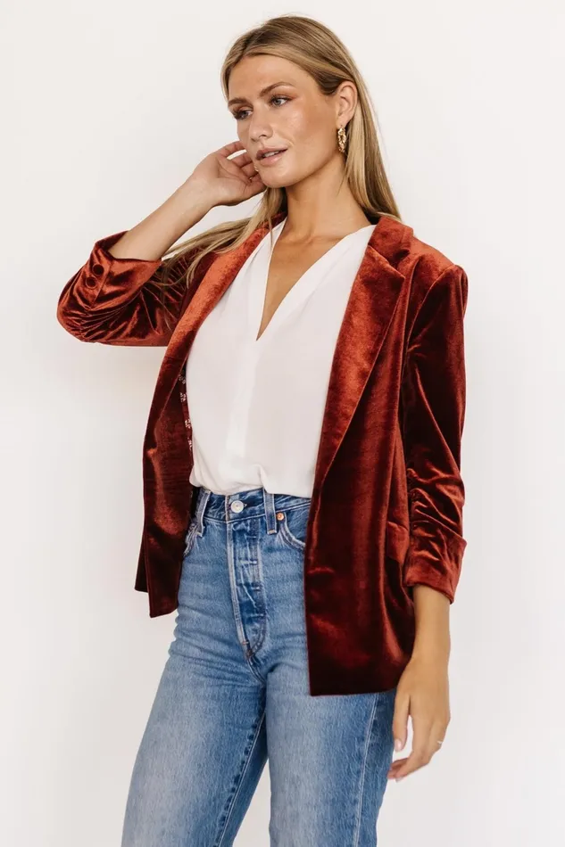 Brinton Velvet Blazer Cinnamon Women Baltic Born Outerwear Brinton Velvet Blazer Cinnamon Women Baltic Born Outerwear
