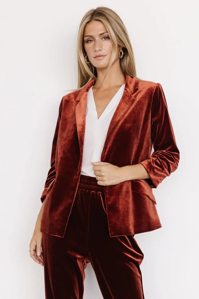 Brinton Velvet Blazer Cinnamon Women Baltic Born Outerwear Brinton Velvet Blazer Cinnamon Women Baltic Born Outerwear