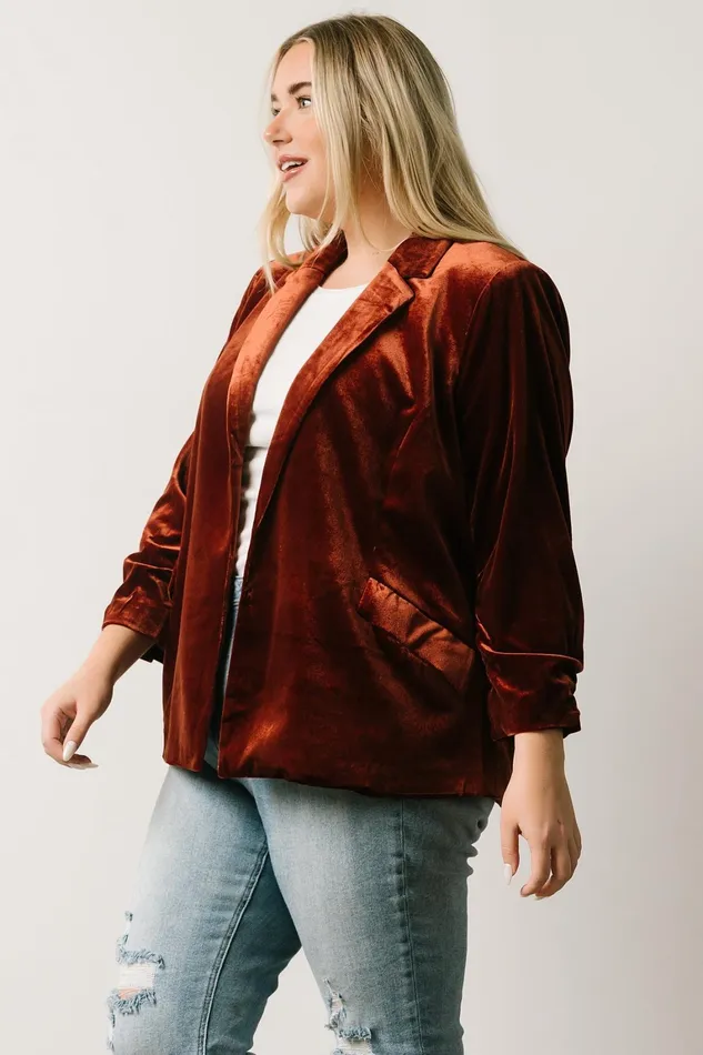 Brinton Velvet Blazer Cinnamon Women Baltic Born Outerwear Brinton Velvet Blazer Cinnamon Women Baltic Born Outerwear