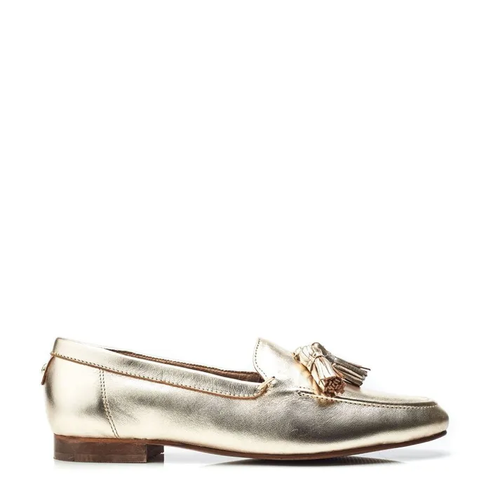 Brogues And Loafers Women Moda In Pelle Ellmia Gold Leather