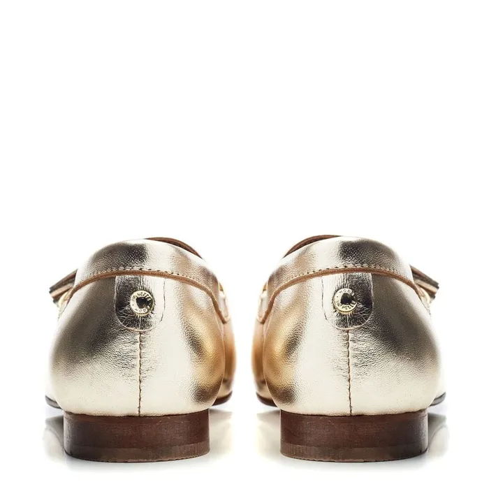 Brogues And Loafers Women Moda In Pelle Ellmia Gold Leather