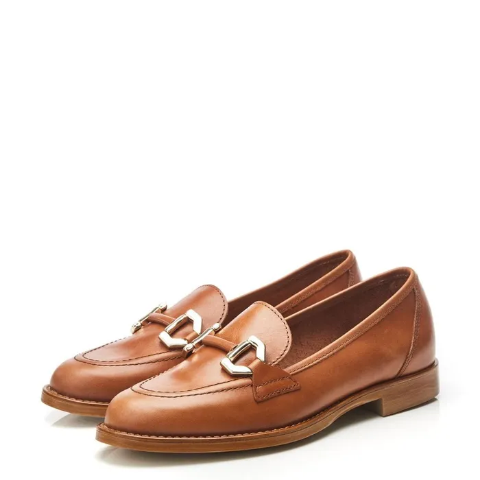 Brogues And Loafers Women Moda In Pelle Elsbeth Tan Leather