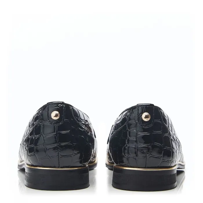 Brogues And Loafers Women Moda In Pelle Evvaa Black Patent Mocc Croc