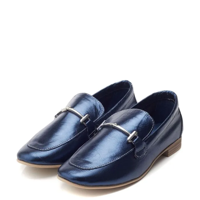 Brogues And Loafers Women Moda In Pelle Fayee Navy Leather