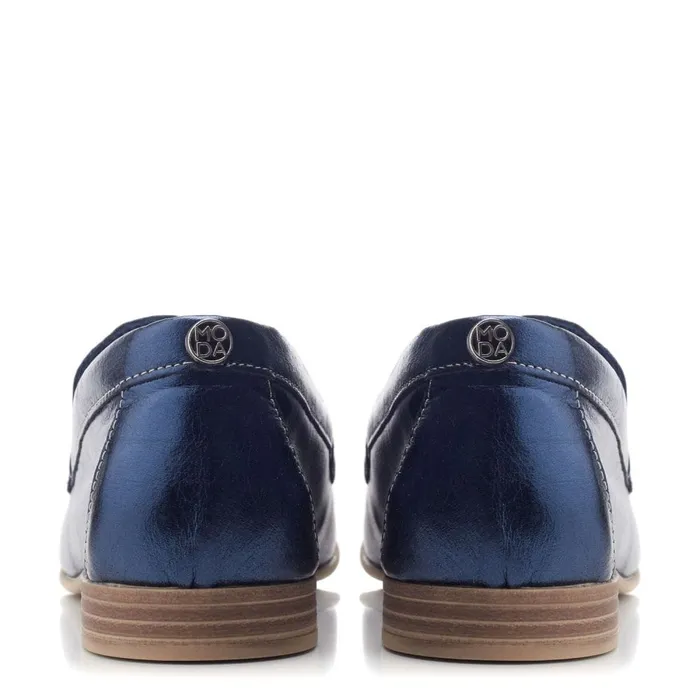 Brogues And Loafers Women Moda In Pelle Fayee Navy Leather