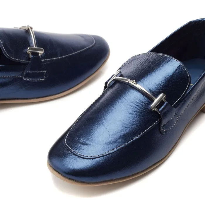 Brogues And Loafers Women Moda In Pelle Fayee Navy Leather