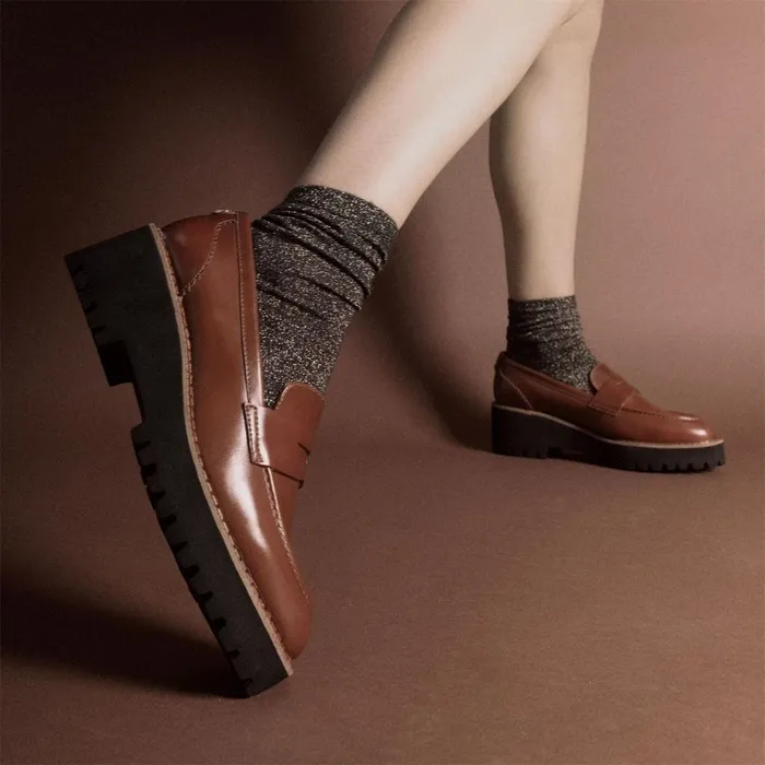 Brogues And Loafers Women Moda In Pelle Florette Tan Leather