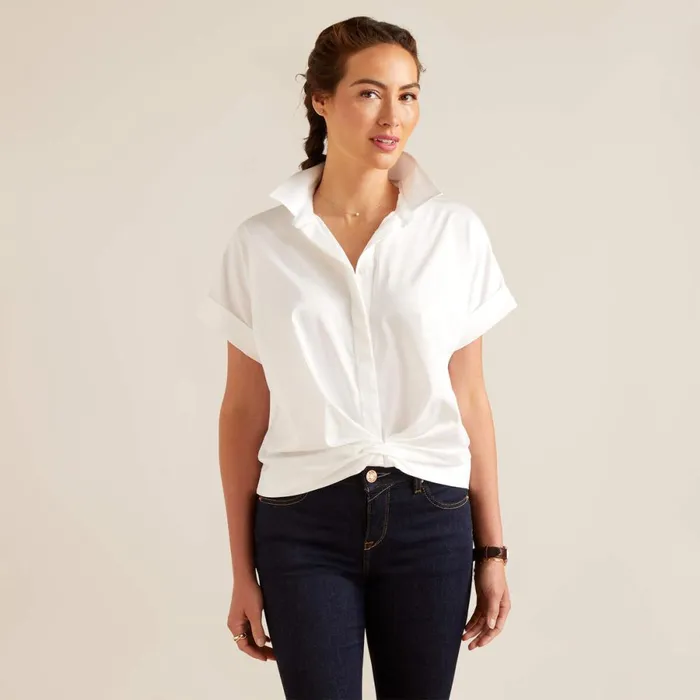 Brookside Shirt White Women Ariat TShirts and Tops