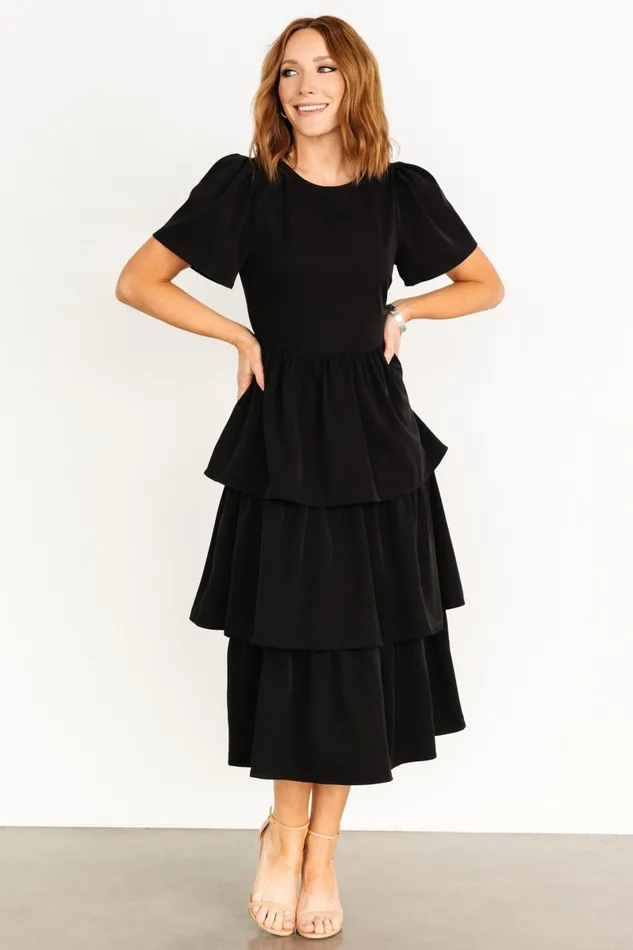 Cadenza Tiered Maxi Dress Black Women Baltic Born Maxi Dresses