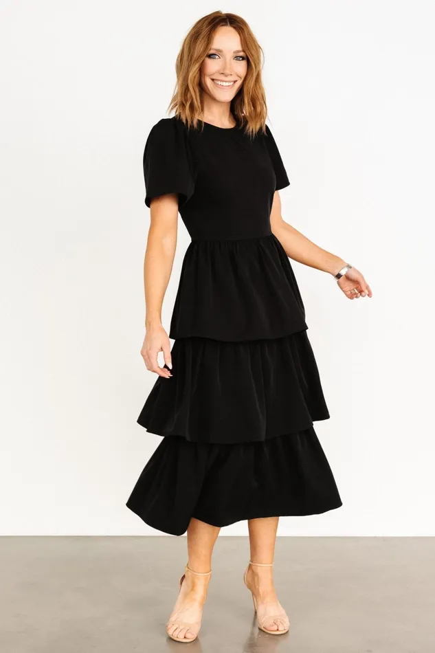 Cadenza Tiered Maxi Dress Black Women Baltic Born Maxi Dresses Cadenza Tiered Maxi Dress Black Women Baltic Born Maxi Dresses