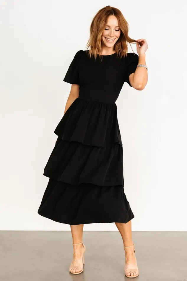 Cadenza Tiered Maxi Dress Black Women Baltic Born Maxi Dresses Cadenza Tiered Maxi Dress Black Women Baltic Born Maxi Dresses
