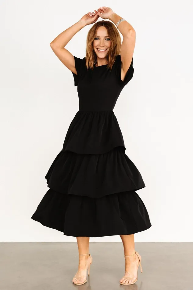 Cadenza Tiered Maxi Dress Black Women Baltic Born Maxi Dresses Cadenza Tiered Maxi Dress Black Women Baltic Born Maxi Dresses