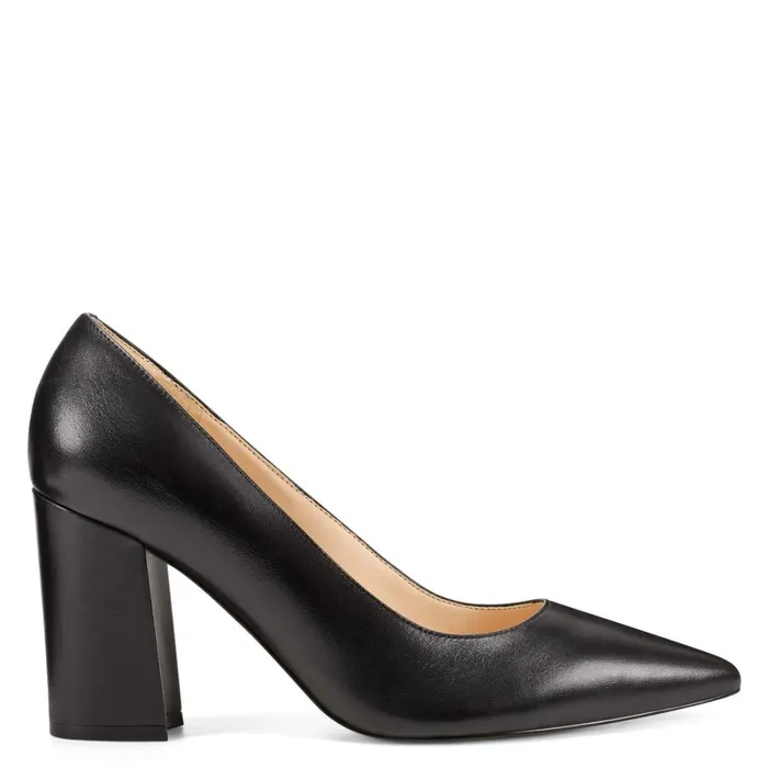 Cara Dress Pumps Black Leather Women Nine West Pumps