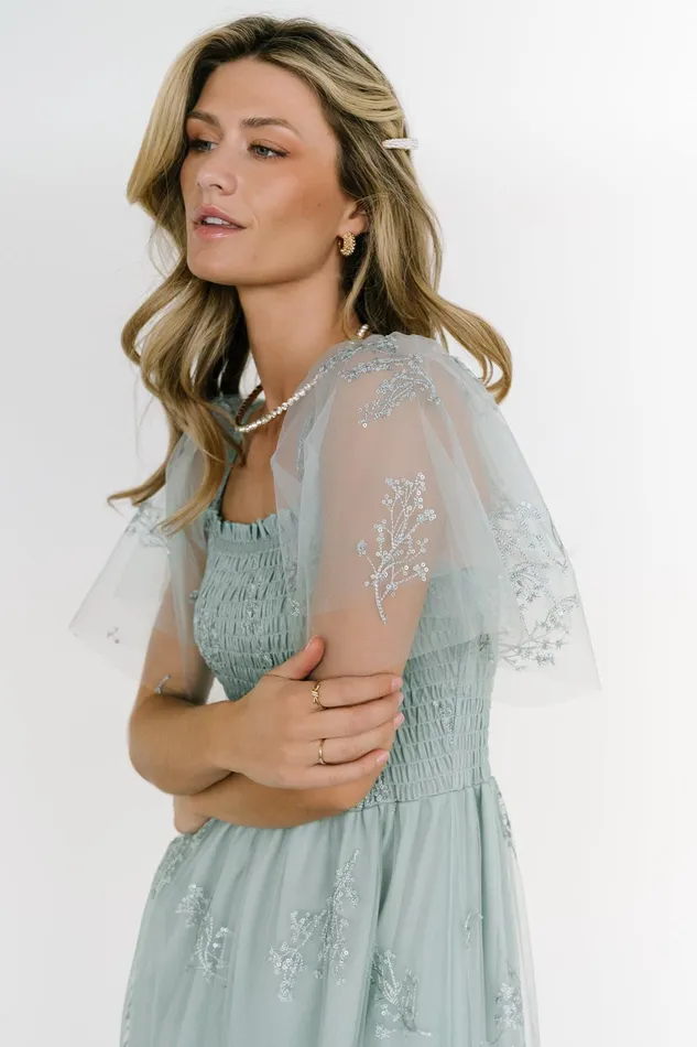 Cassandra Tulle Maxi Dress Sage Sparkle Women Baltic Born Embellished Sequin Cassandra Tulle Maxi Dress Sage Sparkle Women Baltic Born Embellished Sequin