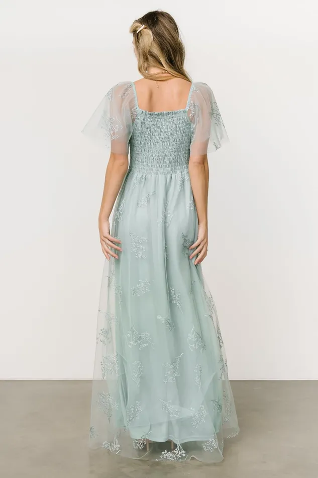 Cassandra Tulle Maxi Dress Sage Sparkle Women Baltic Born Embellished Sequin Cassandra Tulle Maxi Dress Sage Sparkle Women Baltic Born Embellished Sequin