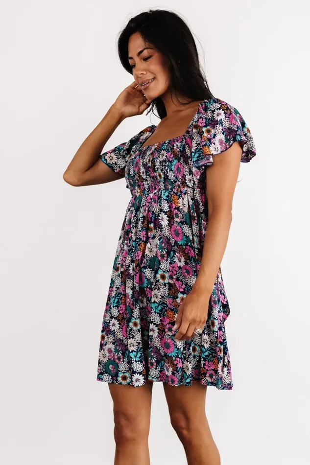 Cassiopeia Back Tie Mini Dress Navy Multi Women Baltic Born Short Dresses Cassiopeia Back Tie Mini Dress Navy Multi Women Baltic Born Short Dresses
