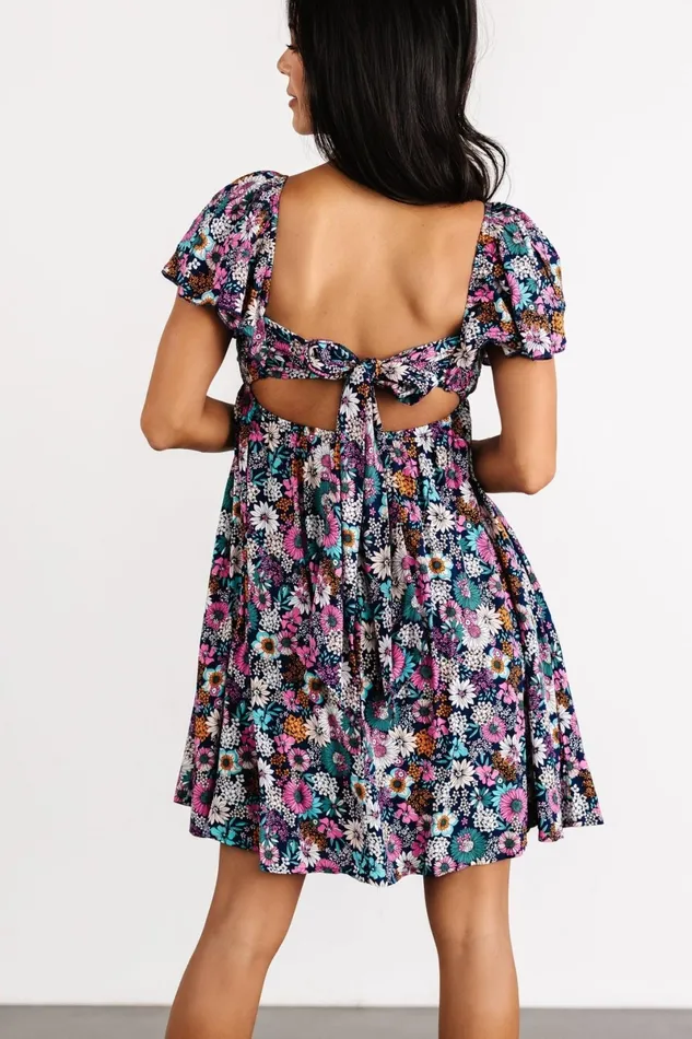 Cassiopeia Back Tie Mini Dress Navy Multi Women Baltic Born Short Dresses Cassiopeia Back Tie Mini Dress Navy Multi Women Baltic Born Short Dresses