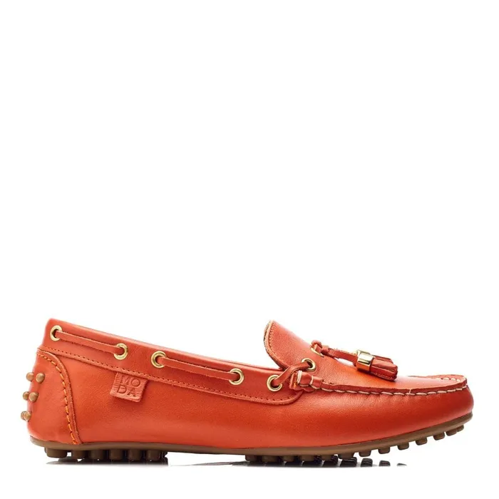 Casual Shoes Women Moda In Pelle Arienna Orange Leather