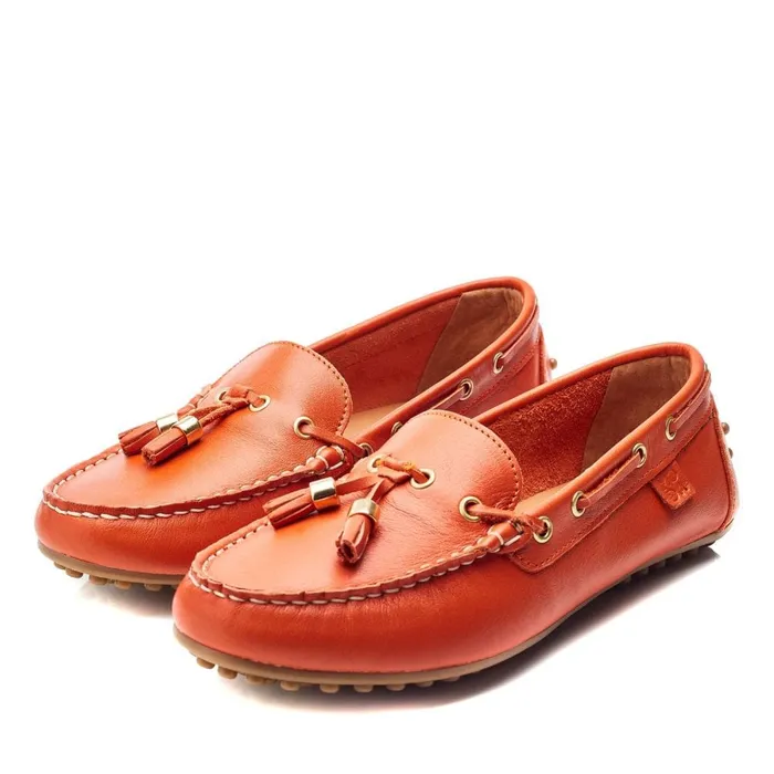 Casual Shoes Women Moda In Pelle Arienna Orange Leather