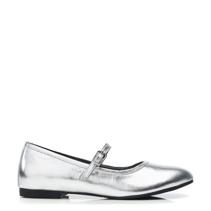 Casual Shoes Women Moda In Pelle Bsoleful BBallet Silver Leather