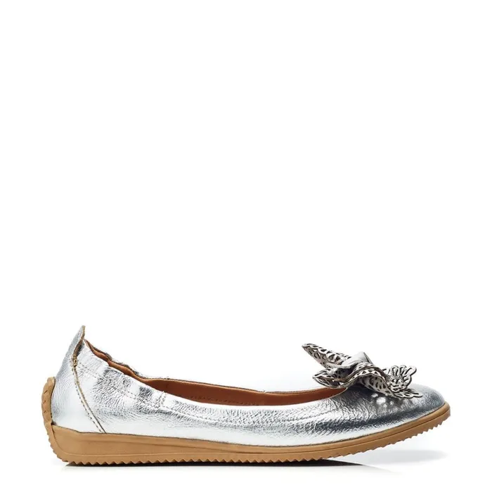 Casual Shoes Women Moda In Pelle Elerna Silver Leather