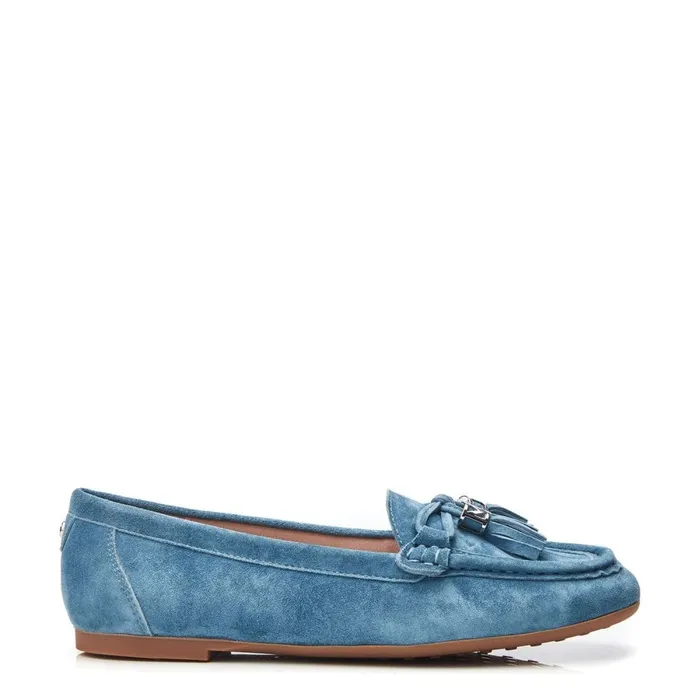 Casual Shoes Women Moda In Pelle Famina Blue Suede