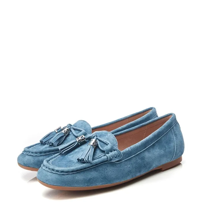 Casual Shoes Women Moda In Pelle Famina Blue Suede