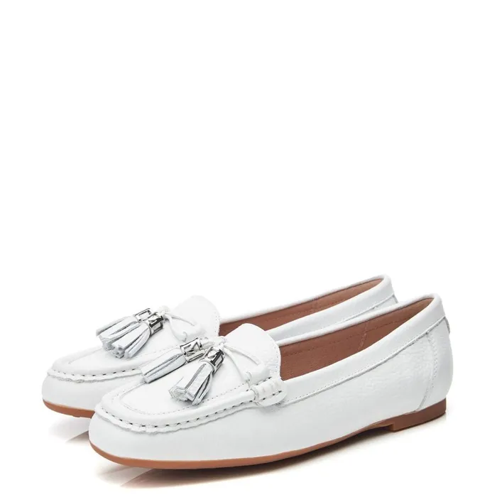 Casual Shoes Women Moda In Pelle Famina White Leather
