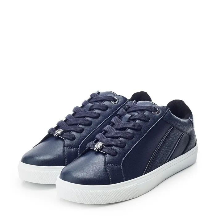 Casual Trainers Women Moda In Pelle Abrini Navy Leather