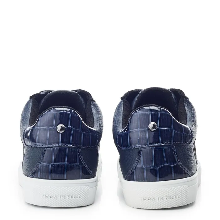 Casual Trainers Women Moda In Pelle Abrini Navy Leather