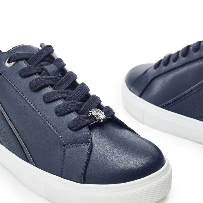 Casual Trainers Women Moda In Pelle Abrini Navy Leather