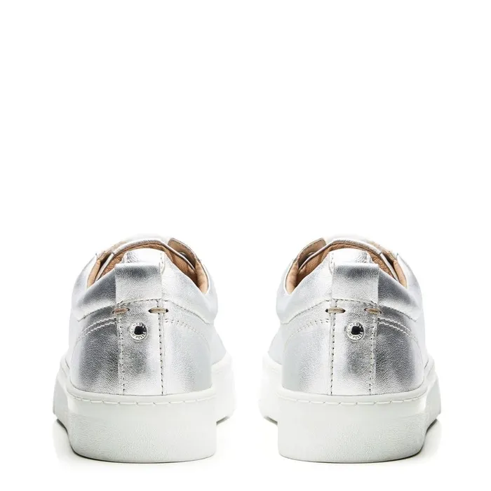 Casual Trainers Women Moda In Pelle Aiyla Silver Leather
