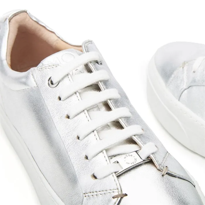 Casual Trainers Women Moda In Pelle Aiyla Silver Leather