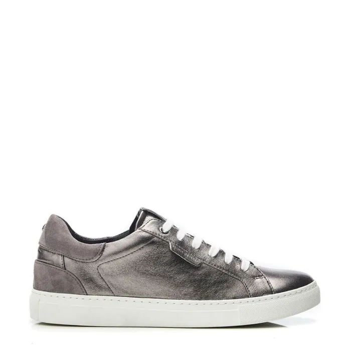 Casual Trainers Women Moda In Pelle Ariba Pewter Leather